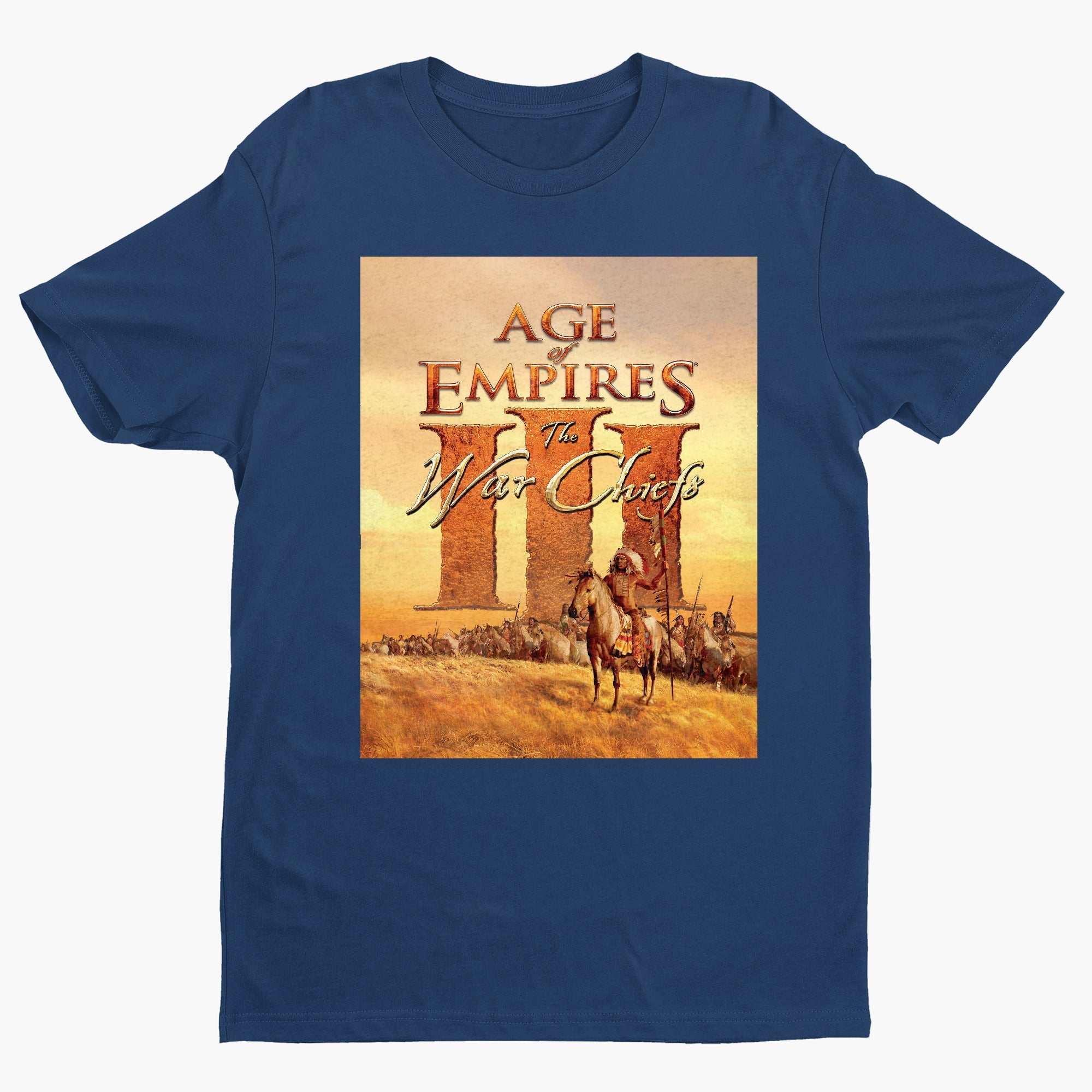 Age of Empires III The WarChiefs tee — navy unisex t-shirt, front view